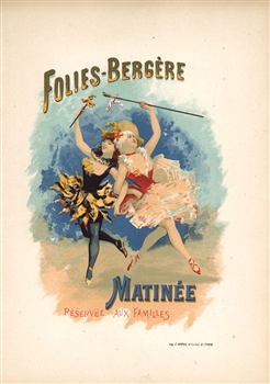 French lithograph poster Folies Bergere Matinee