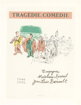 Raoul Dufy lithograph poster Tragedie - Comedie