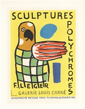 Fernand Leger lithograph poster Sculptures Polychromes