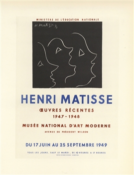 Matisse lithograph poster Mourlot Oeurves Recentes