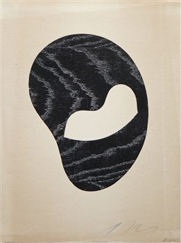 Jean Arp signed woodcut 1948 Dada art