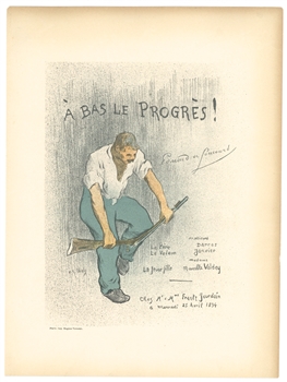 Henry-Gabriel Ibels lithograph poster "A Bas le Progres"