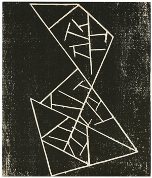 Jean Arp original woodcut, 1947