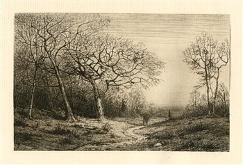 Henry Farrer original etching "December"