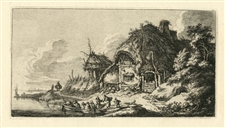 Franz Edmund Weirotter original etching "A Cottage"