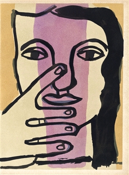 Fernand Leger pochoir "TÃªte de femme"