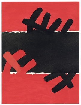 Giuseppe Capogrossi "Surface Rouge et Noire" pochoir (1957)