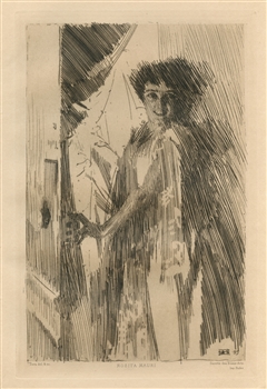 Anders Zorn original etching "Rosita Mauri"