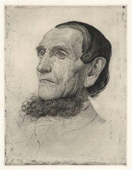 Otto Fischer original etching Head Study