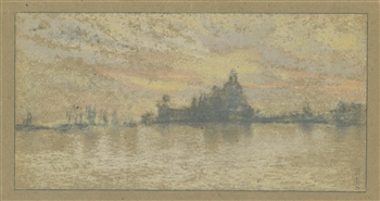 James Whistler lithograph "Sunset, Venice" 1905