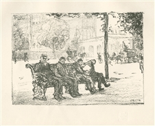 Emil Orlik original lithograph In the Park