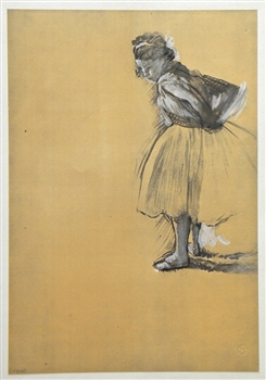 Edgar Degas pochoir Danseuse renouant sa ceinture