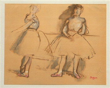 Edgar Degas pochoir Danseuses a la barre