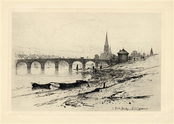 David Young Cameron Perth Bridge original etching