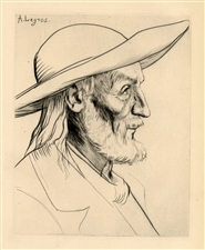 Alphonse Legros original etching Paysan Breton