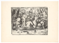 Felix Vallotton lithograph The Bathers Cezanne