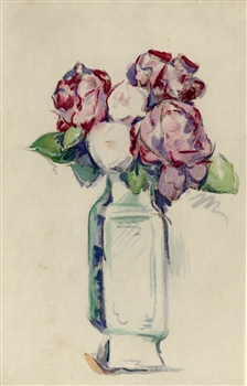 Paul Cezanne pochoir "Roses"