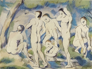 Paul Cezanne pochoir Baigneurs
