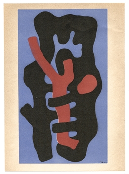 Fernand Leger lithograph Elements sur un fond bleu