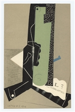 Henri Laurens lithograph Bouteille et journal