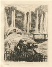 Alexandre Lunois etching Bassin de Neptune
