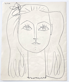 Pablo Picasso Frances with Bow in Hair lithograph