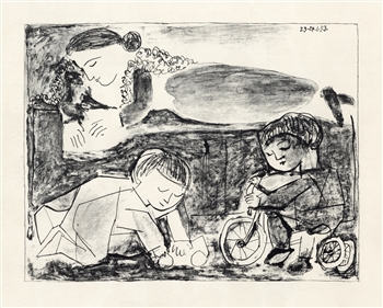 Pablo Picasso lithograph Games and Reading