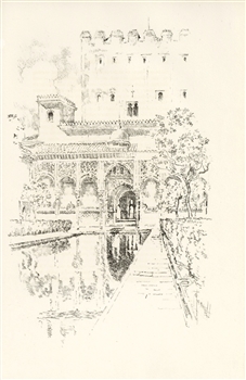 Joseph Pennell original lithograph Alhambra