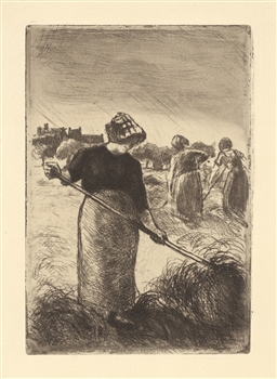 Camille Pissarro Les Faneuses original etching