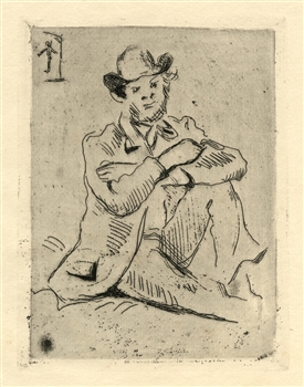 Paul Cezanne original etching "Guillaumin au Pendu"