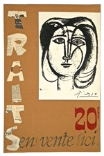 Pablo Picasso lithograph poster Traits, Tete de femme