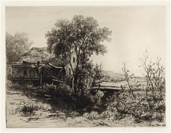 Kruseman Van Elten original etching The Deserted Mill