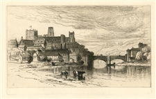 Samuel Colman etching Durham England