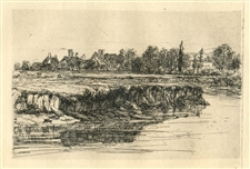 Seymour Haden "Bit of a River Bank" original etching
