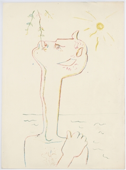 Jean Cocteau original lithograph for Montagnes Marines
