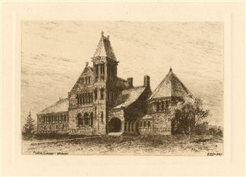 Edmund Henry Garrett original etching Old Public Library
