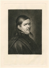 Paul Rajon original etching Portrait Of Murillo