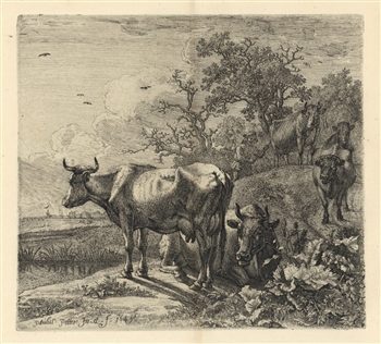 Paulus Potter original etching "The Herdsman"