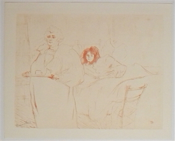 Toulouse-Lautrec "Couverture" lithograph | Elles