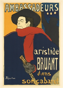 Toulouse-Lautrec lithograph poster Aristide Bruant