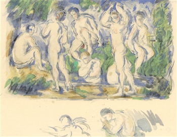 Paul Cezanne pochoir Baigneurs et baigneuses