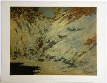 Gustave Courbet lithograph Paysage de neige