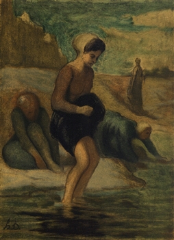 Honore Daumier lithograph Au bord de l'eau