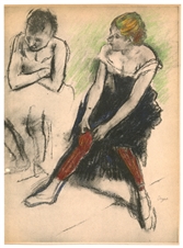 Edgar Degas pochoir Danseuse aux bas rouges