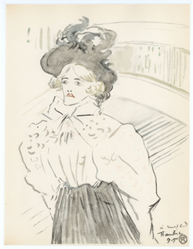 Toulouse-Lautrec lithograph Femme a mi-corps