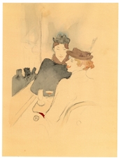Toulouse-Lautrec lithograph Deux femmes au cafe