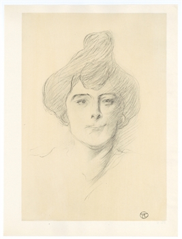 Toulouse-Lautrec lithograph Tete de femme de face