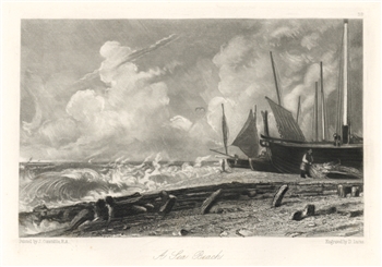 Sir John Constable / David Lucas mezzotint "A Sea Beach"