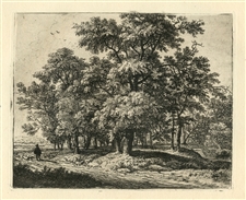 Anthonie Waterloo original etching "Traveller Near a Wood"