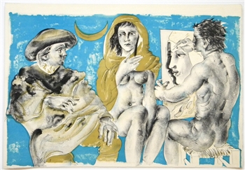 Hans Erni original lithograph for Dames des Decans